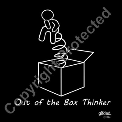 Thinker 3D Outline White